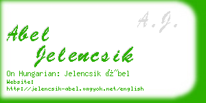 abel jelencsik business card